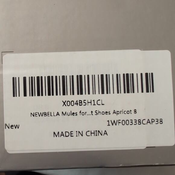 Newbella New Mousse Fit Pointed Toe Heeled Mules Apricot Chain Size 8 - Picture 11 of 11